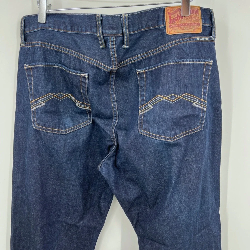 Lucky Brand Jeans 221 Original‎ Straight Size 38 x 30 Dark Wash Button Fly